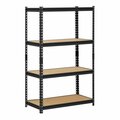Edsal 36 x 18 x 60 in. 4 Adjustable Shelves Steel Shelf Unit, Black 108575